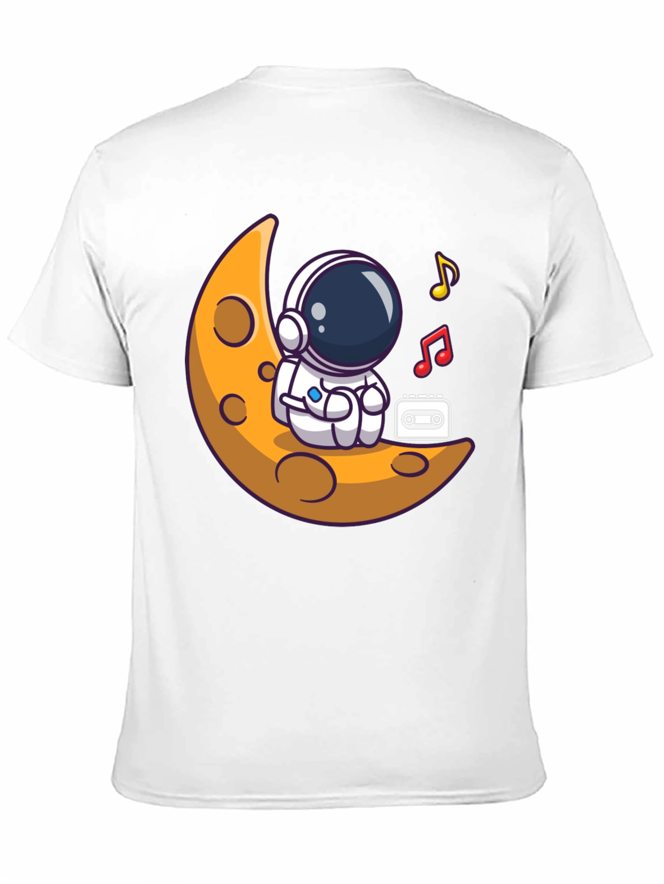 Astronaut Moon Tunes Black T-Shirt