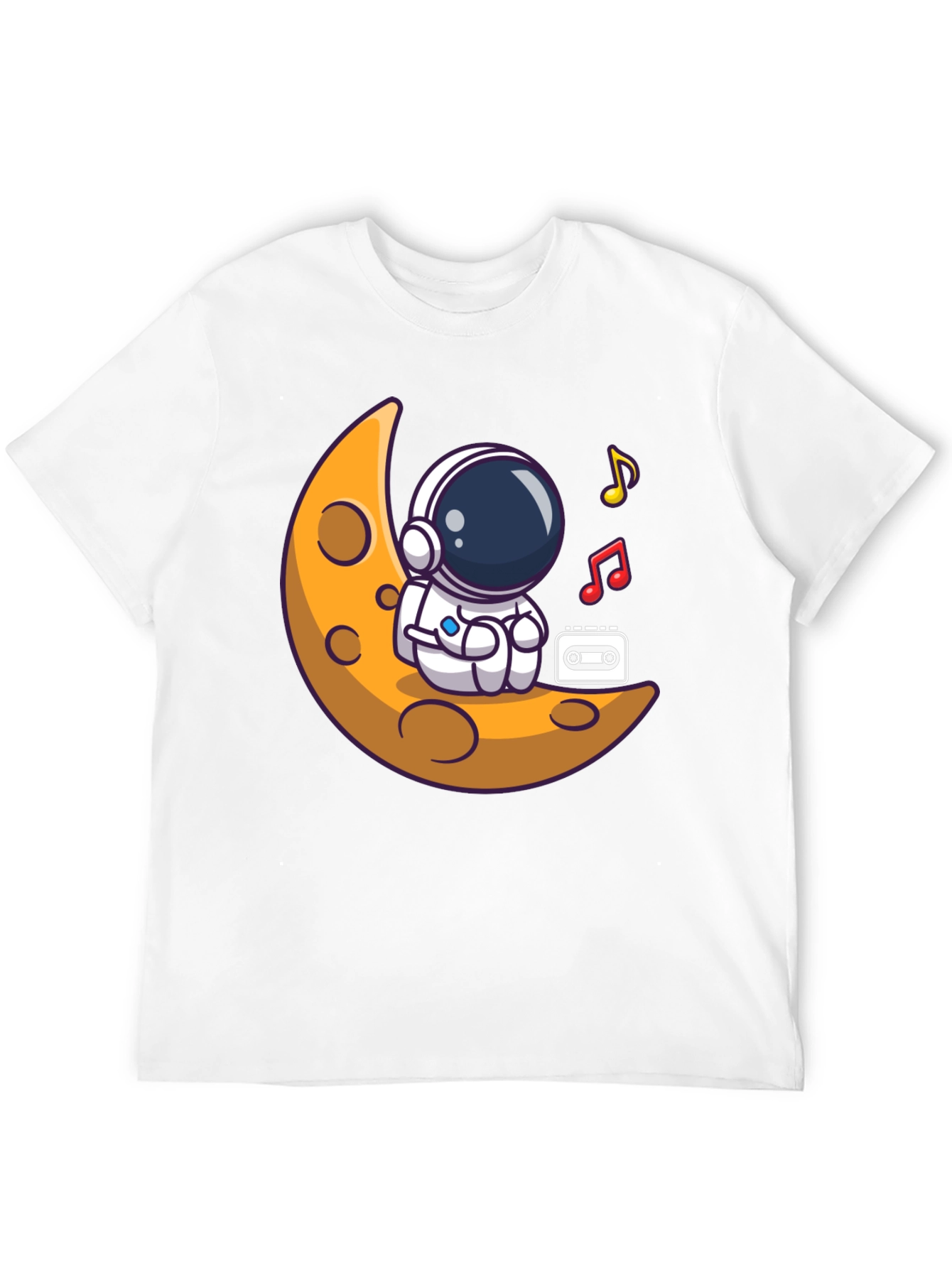 Astronaut Moon Tunes Black T-Shirt