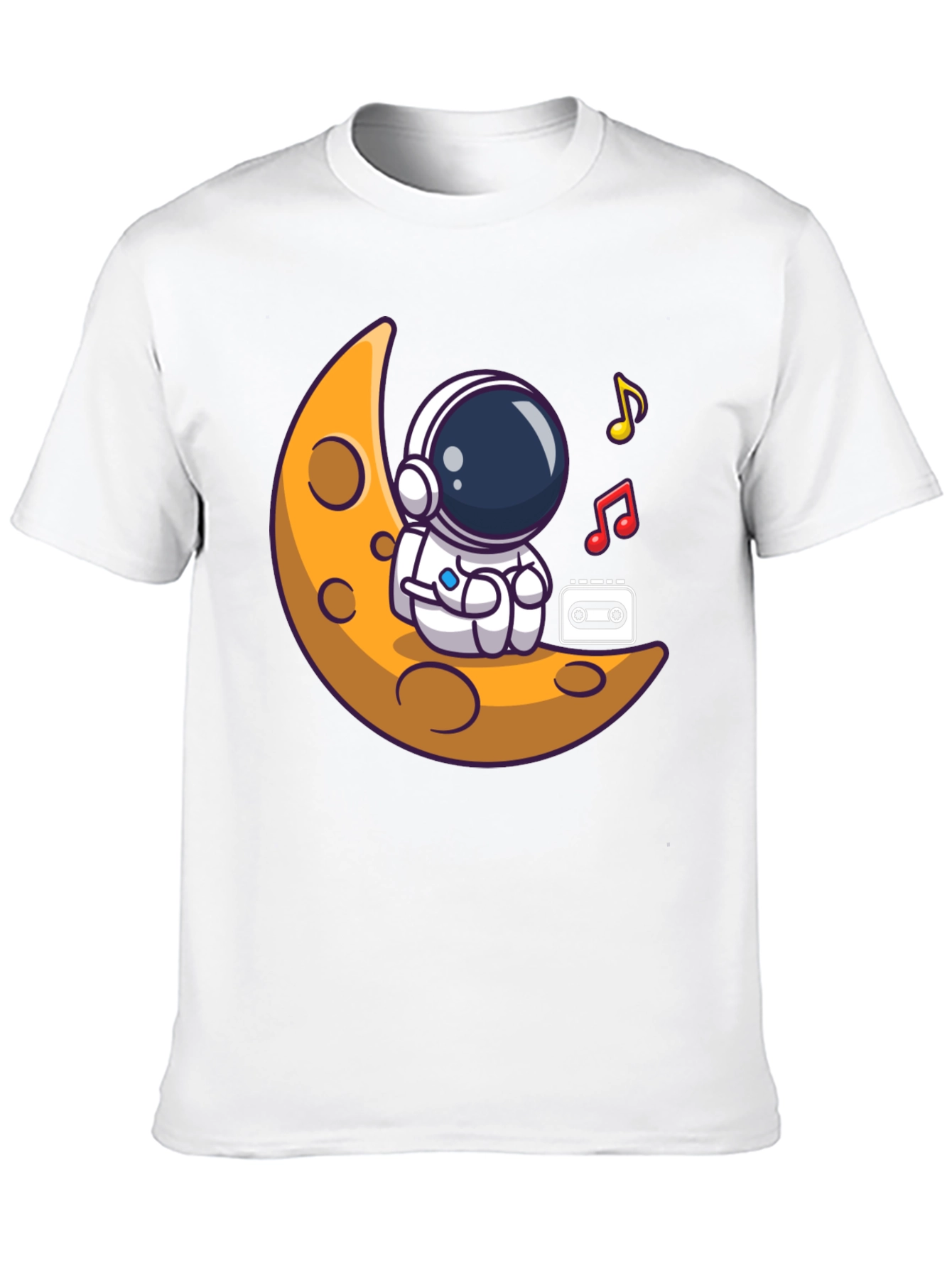 Astronaut Moon Tunes Black T-Shirt