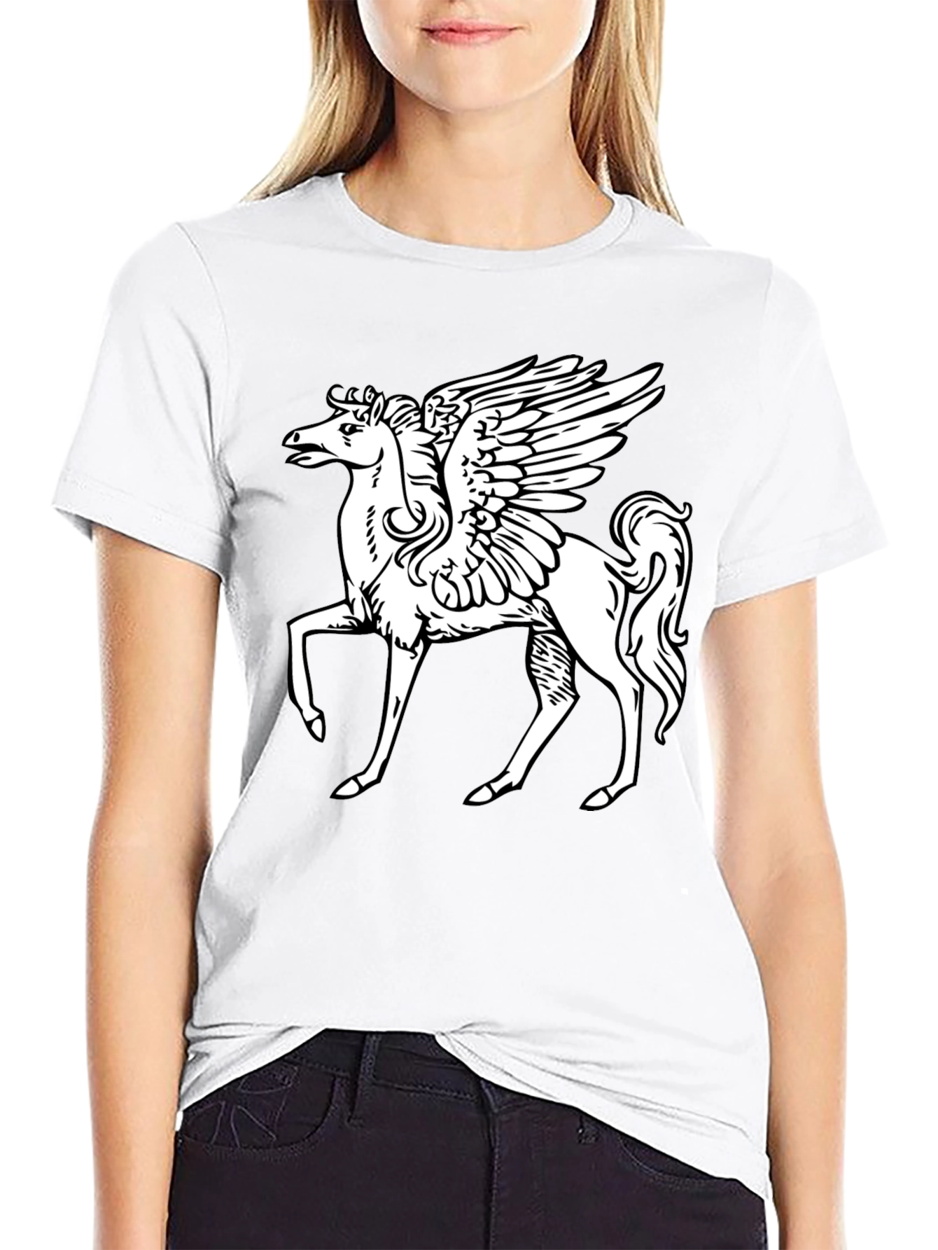 Pegasus Graphic T-Shirt - Black Cotton Tee
