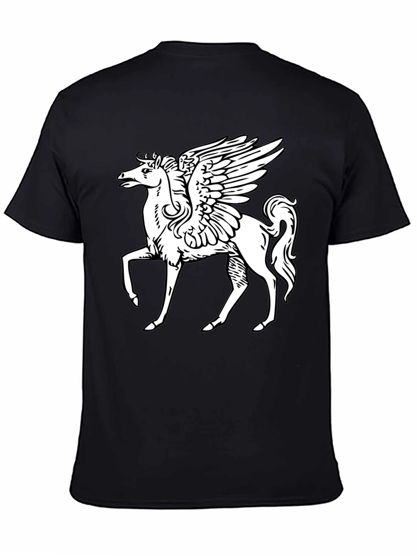 Pegasus Graphic T-Shirt - Black Cotton Tee