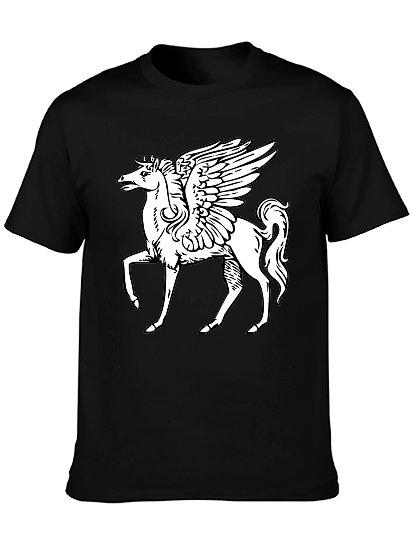 Pegasus Graphic T-Shirt - Black Cotton Tee