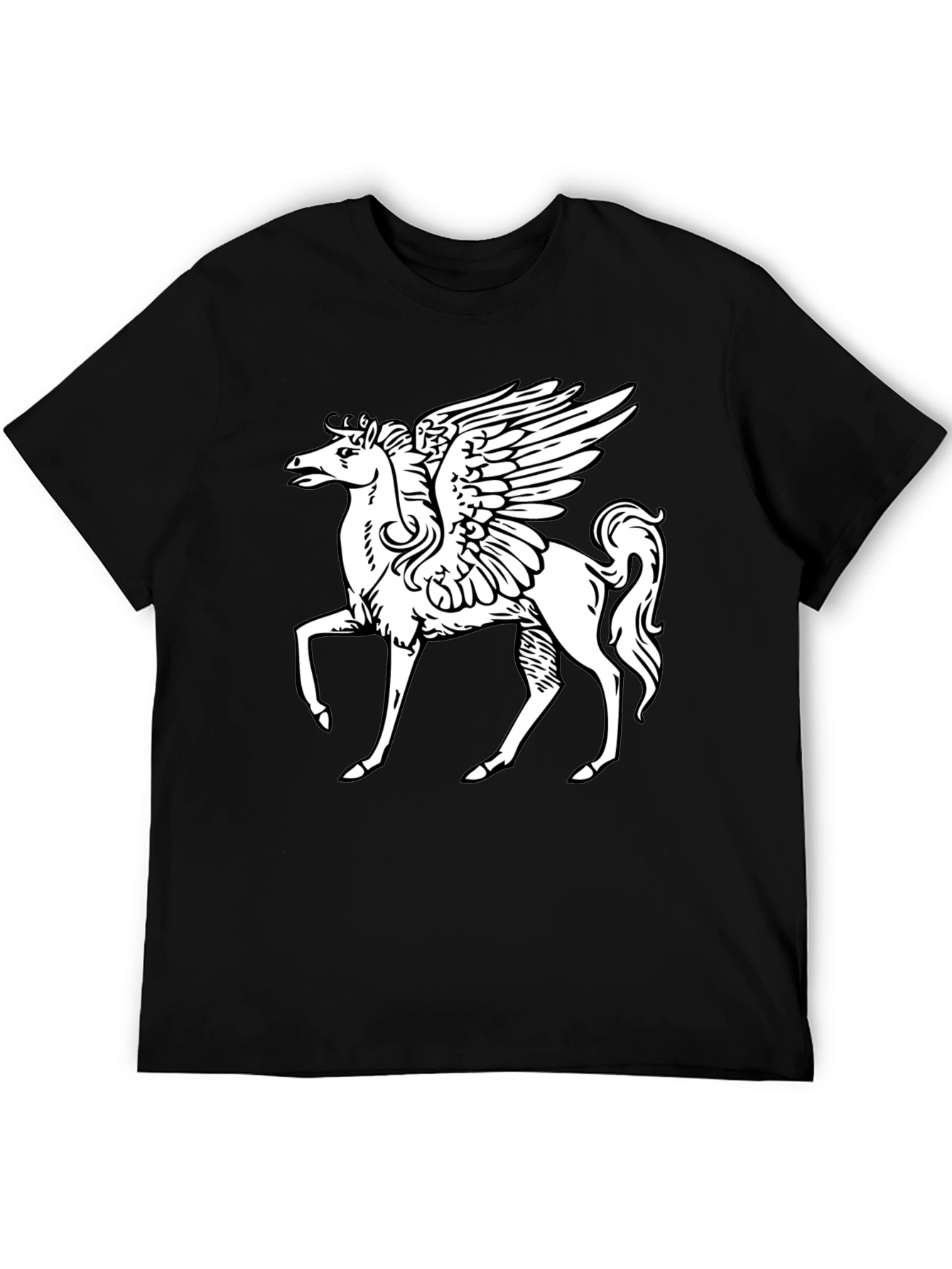 Pegasus Graphic T-Shirt - Black Cotton Tee