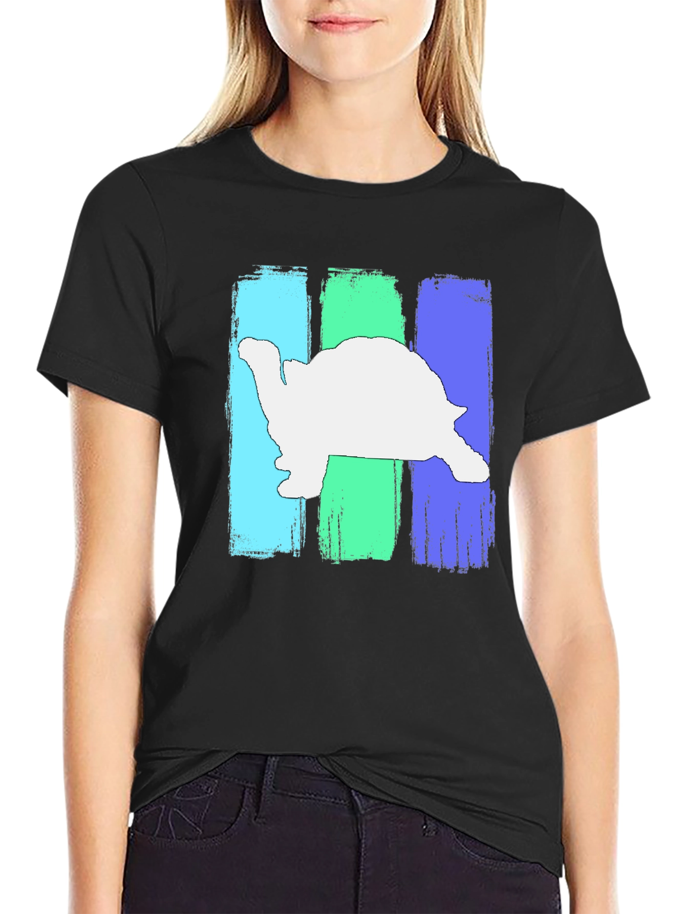 Retro Turtle Graphic T-Shirt - Black