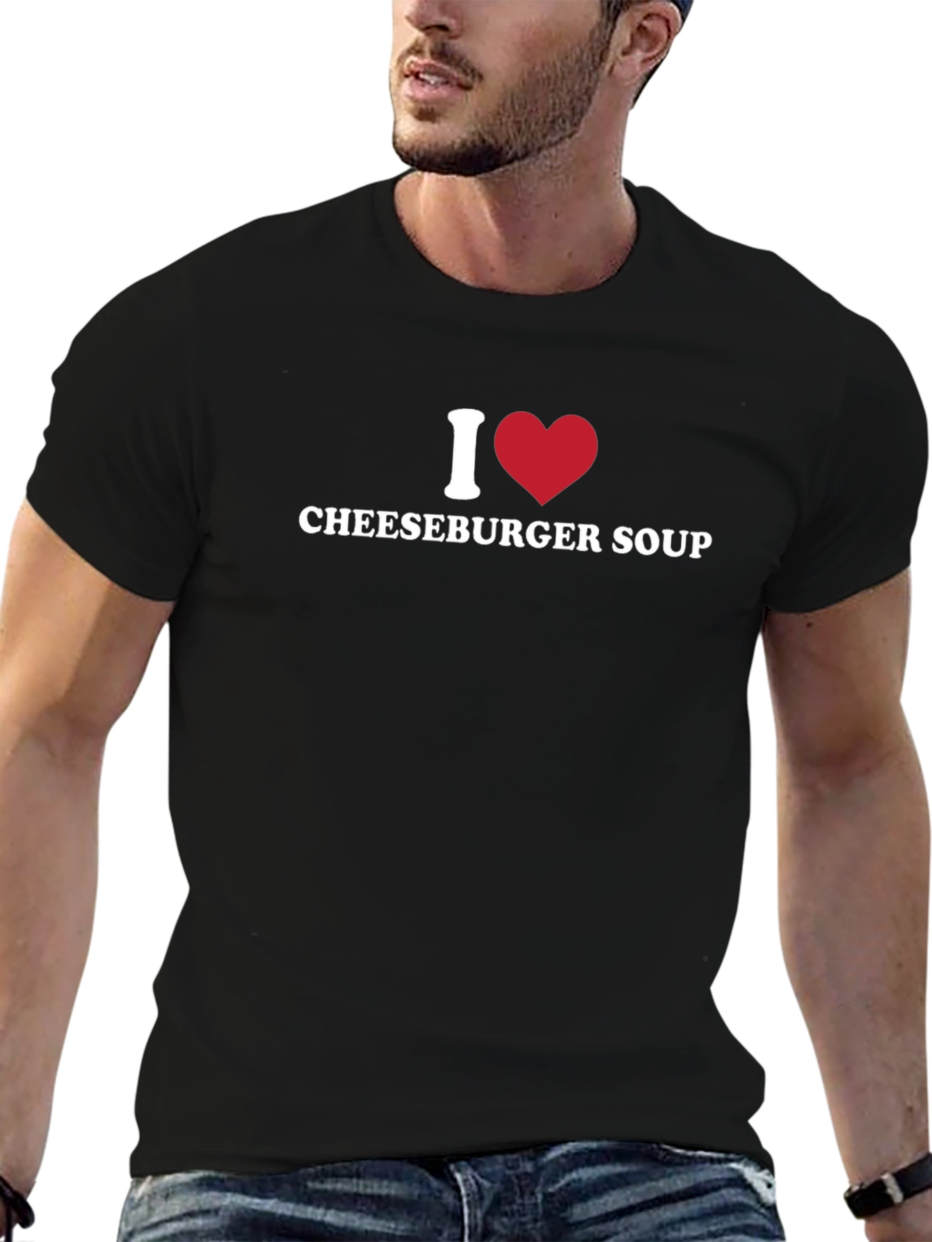 I Heart Cheeseburger Soup Black T-Shirt