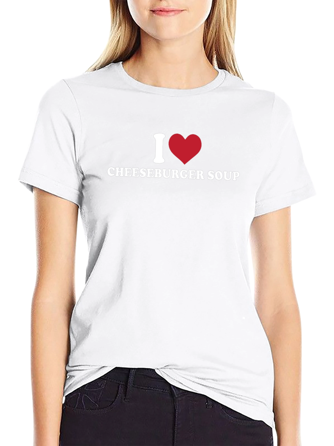 I Heart Cheeseburger Soup Black T-Shirt