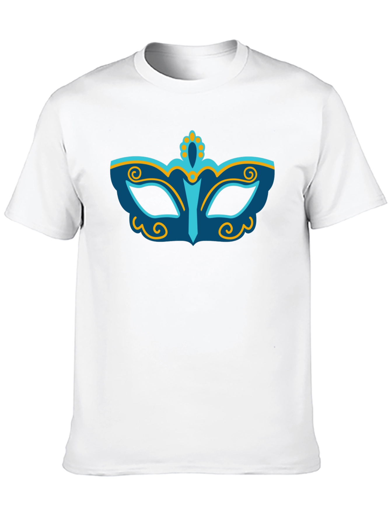 Mardi Gras Mask Graphic T-Shirt - Black