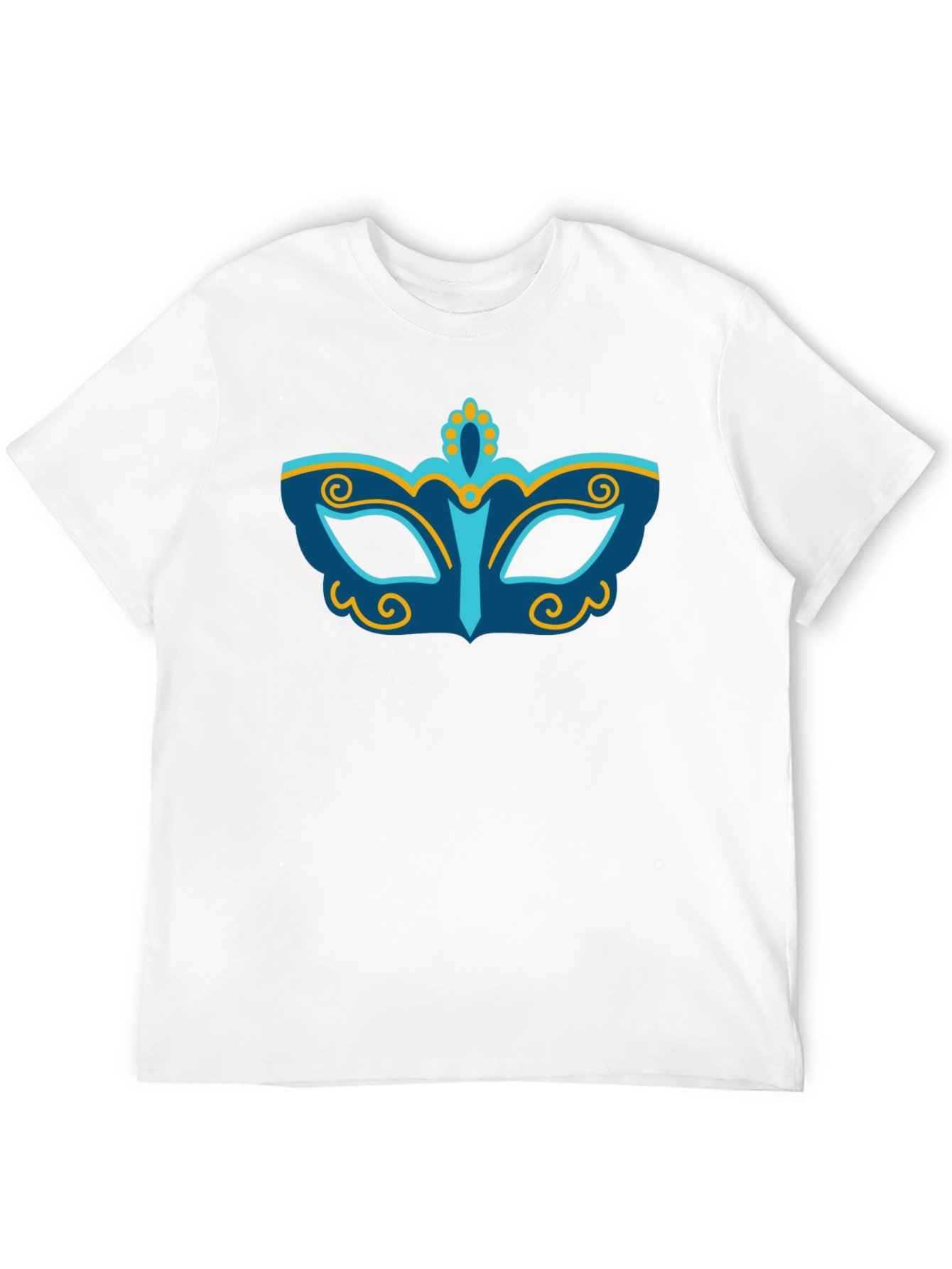 Mardi Gras Mask Graphic T-Shirt - Black