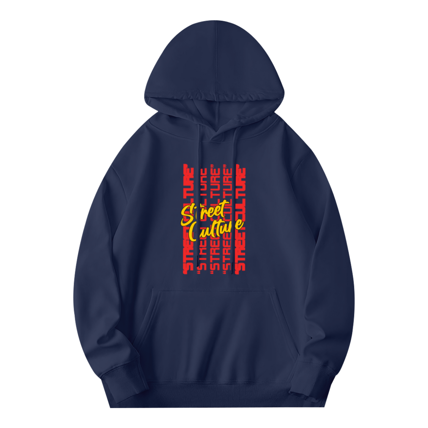 Street Culture Stacked Typography Trendy Hoodie, Men Streetwear Comfort Pullover