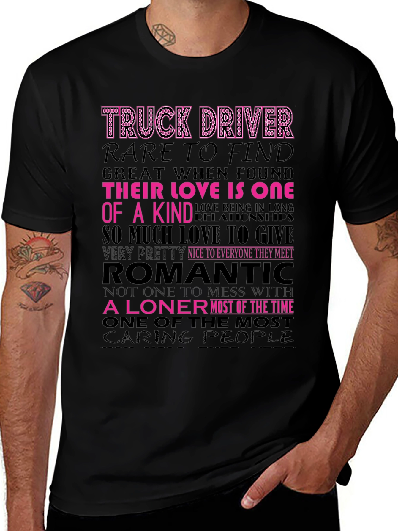 Truck Driver Graphic Tee - Romantic Loner Design