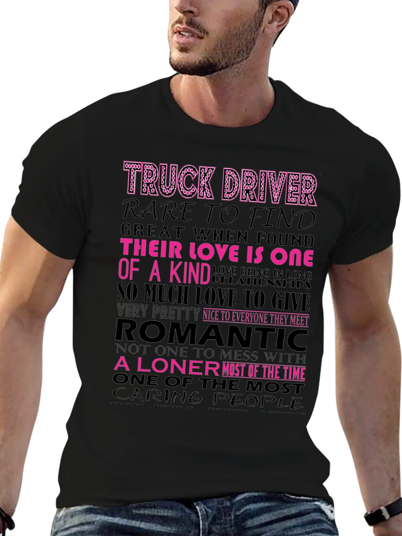 Truck Driver Graphic Tee - Romantic Loner Design