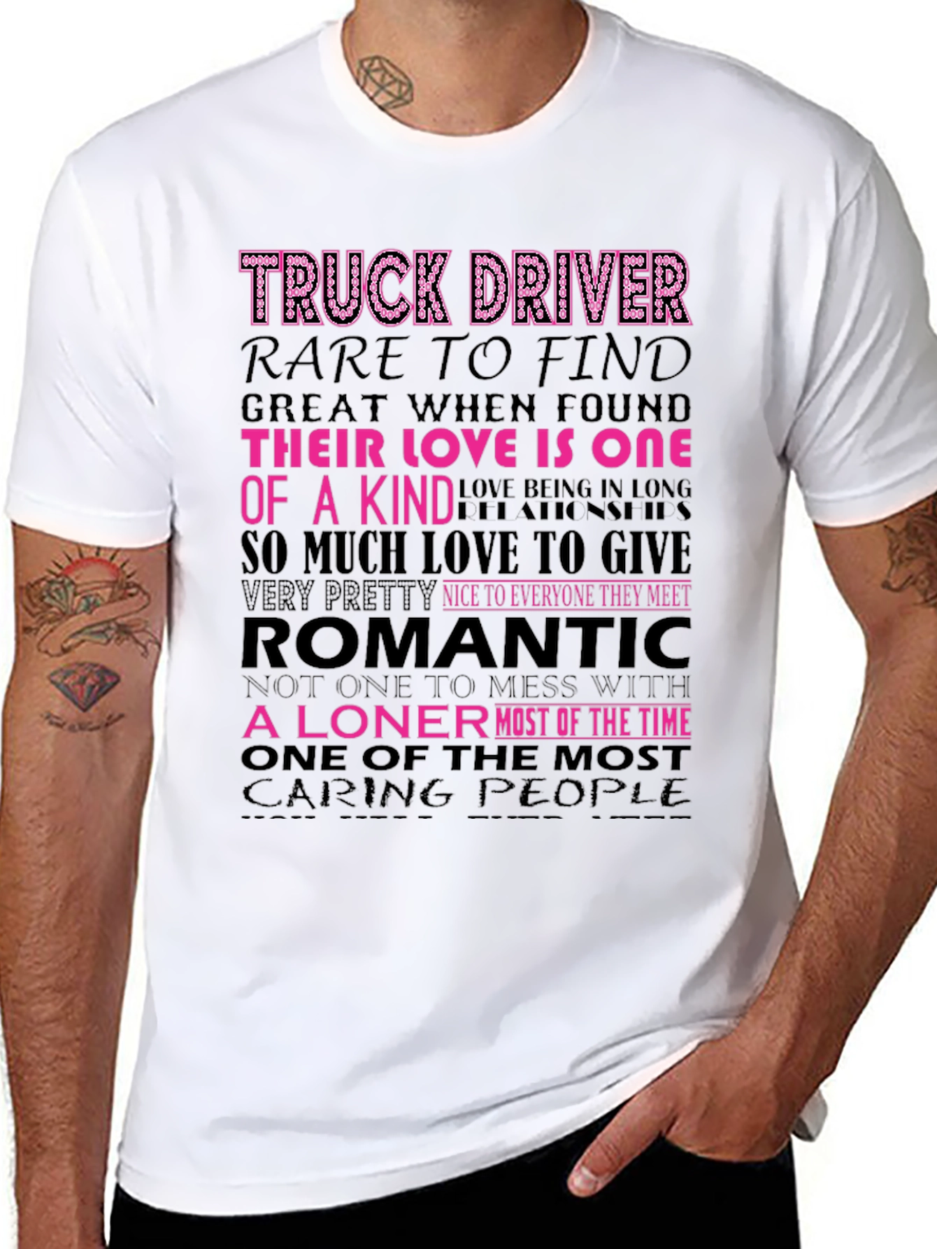 Truck Driver Graphic Tee - Romantic Loner Design