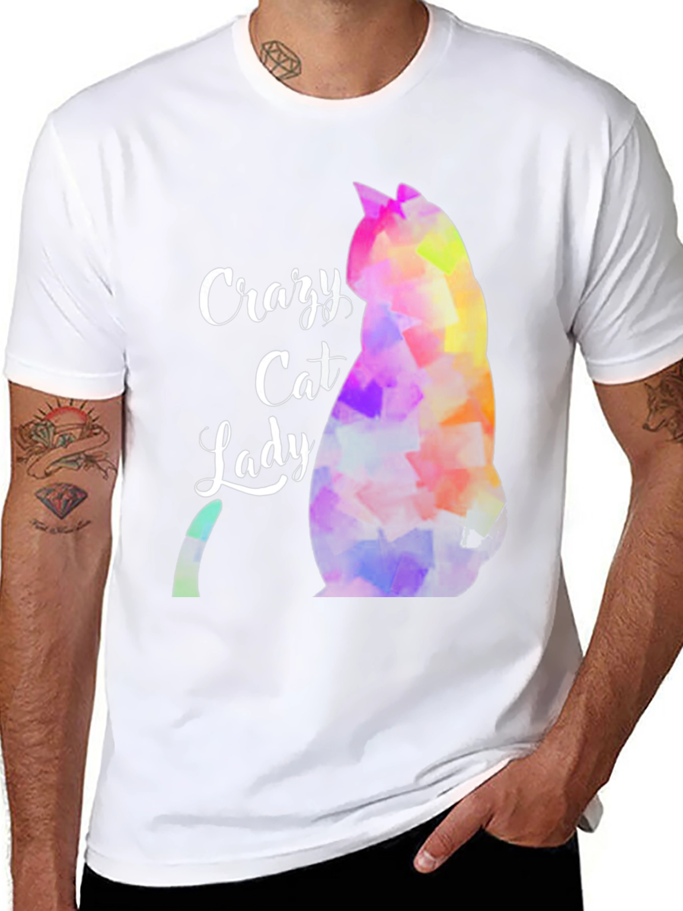 Crazy Cat Lady T-Shirt - Abstract Cat Design