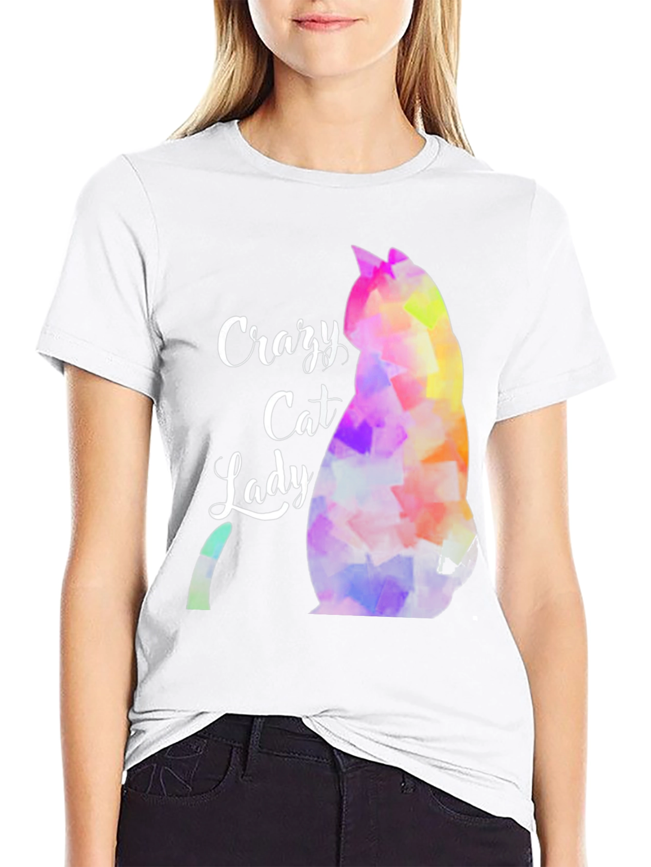 Crazy Cat Lady T-Shirt - Abstract Cat Design