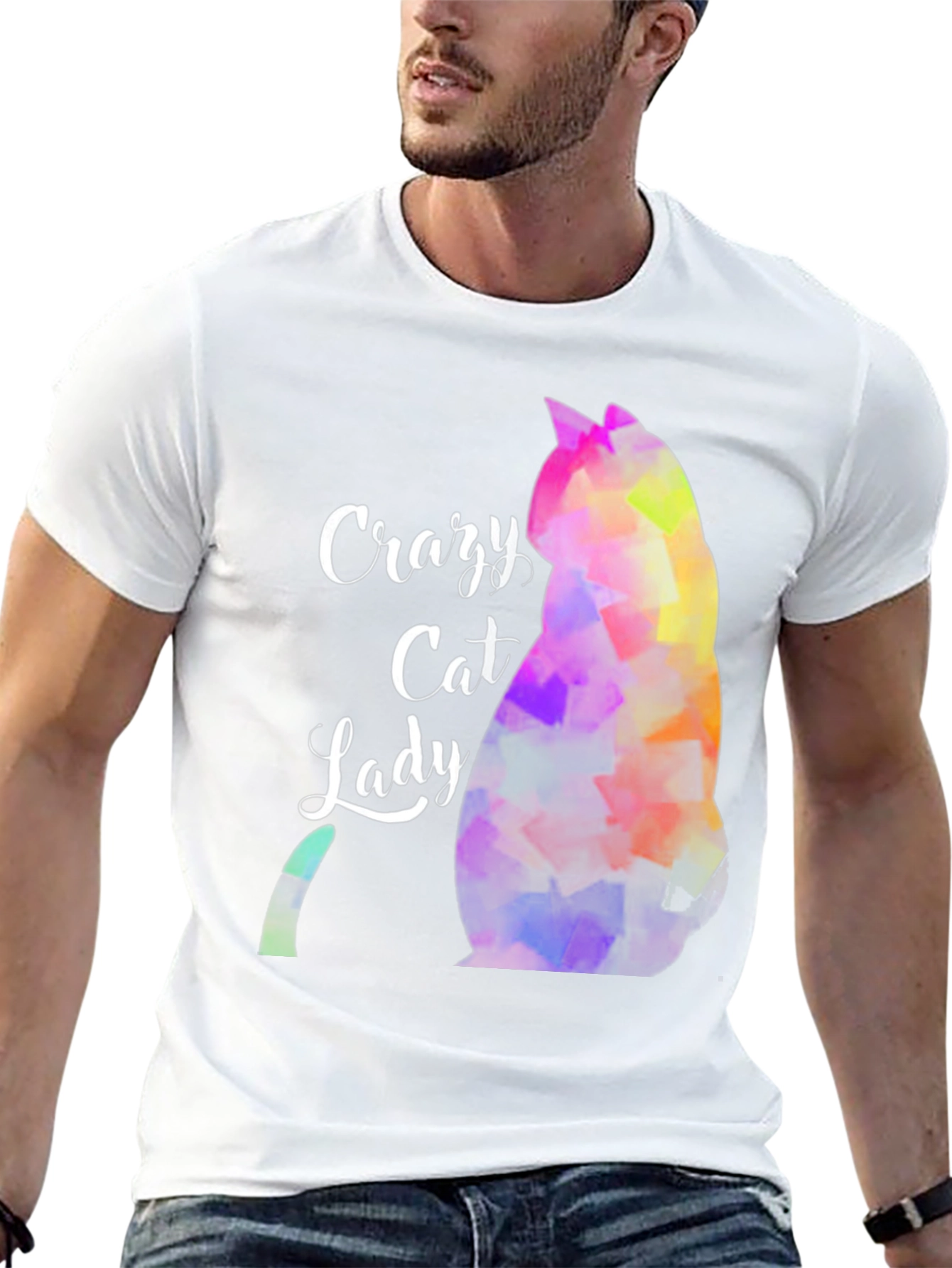 Crazy Cat Lady T-Shirt - Abstract Cat Design