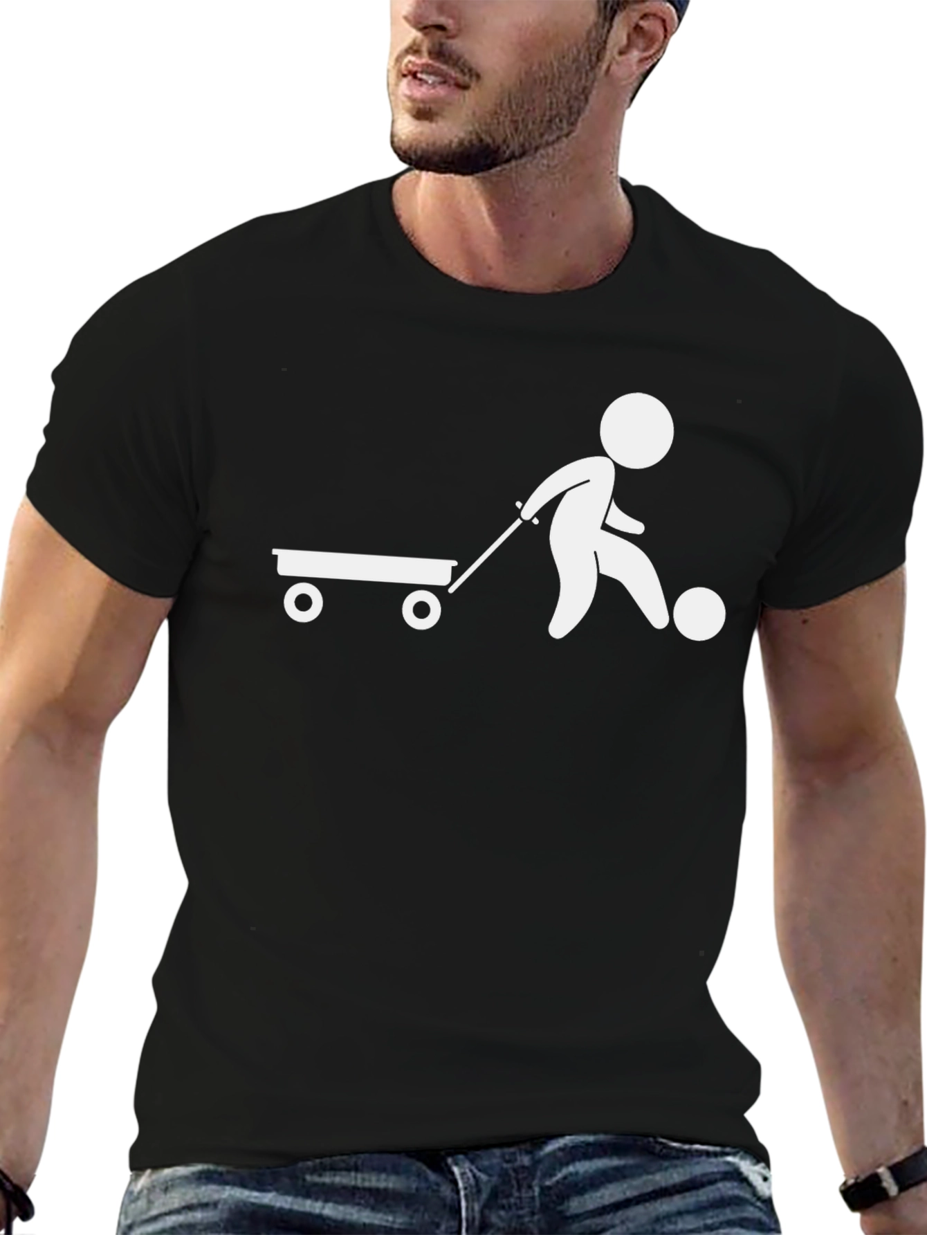 Soccer Dad T-Shirt: Playful Wagon & Ball Design
