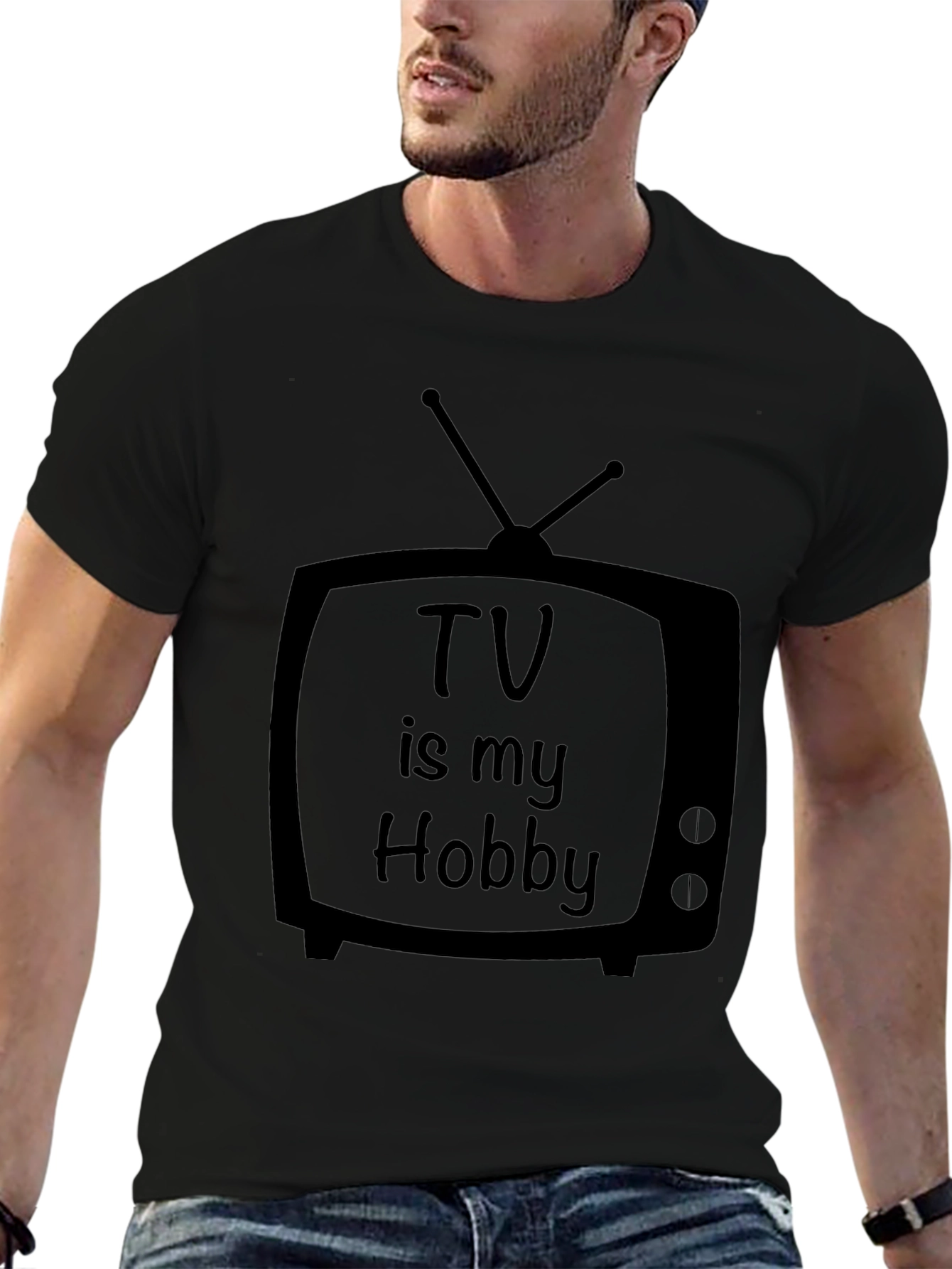 TV Is My Hobby Black T-Shirt
