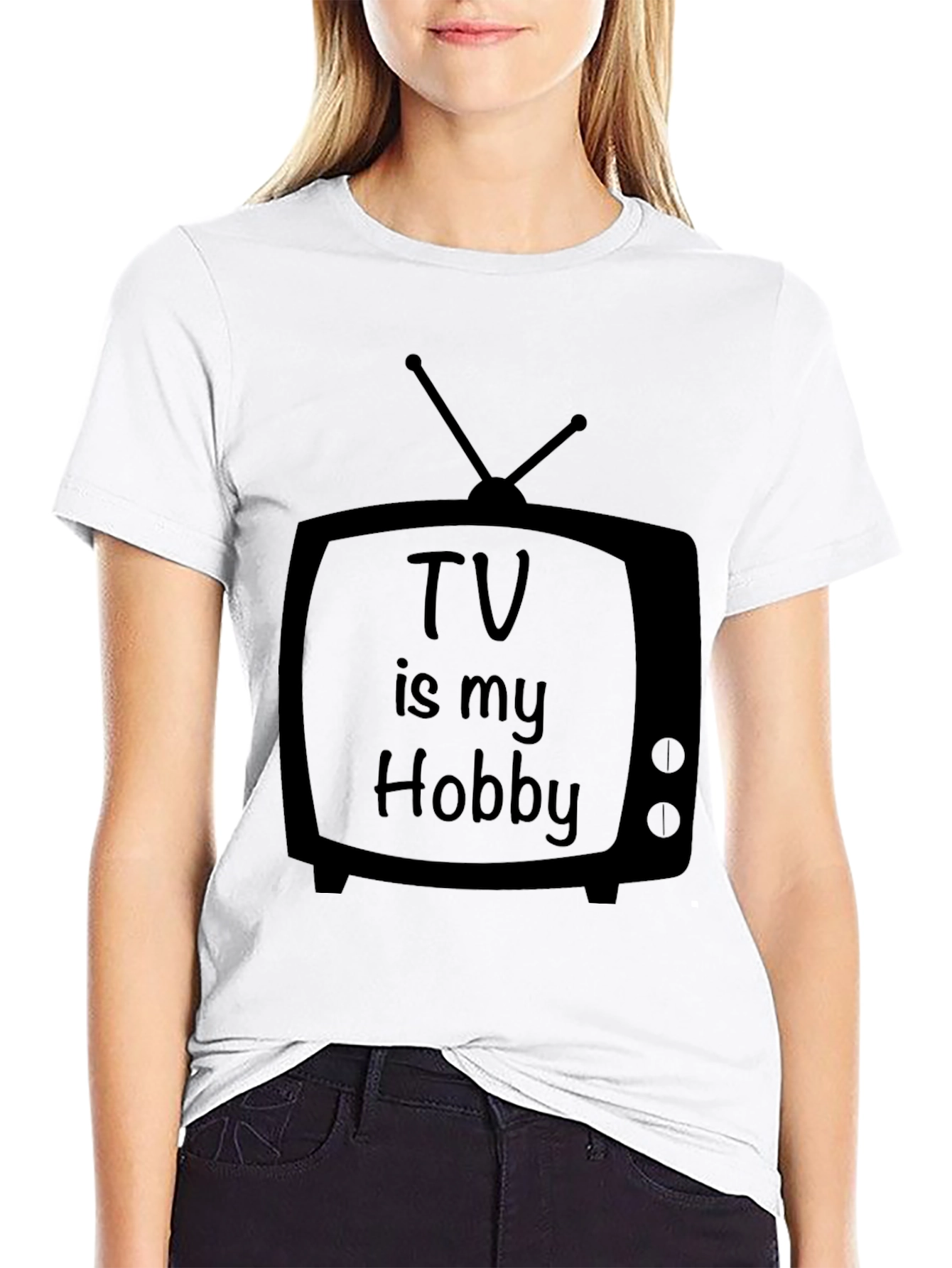 TV Is My Hobby Black T-Shirt