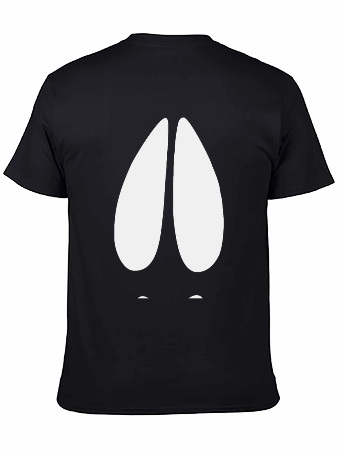 Humorous Black T-Shirt with Cartoon Hoof Print