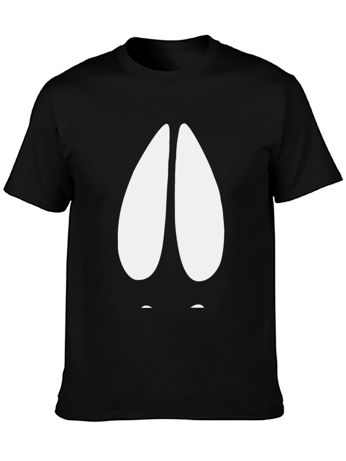 Humorous Black T-Shirt with Cartoon Hoof Print