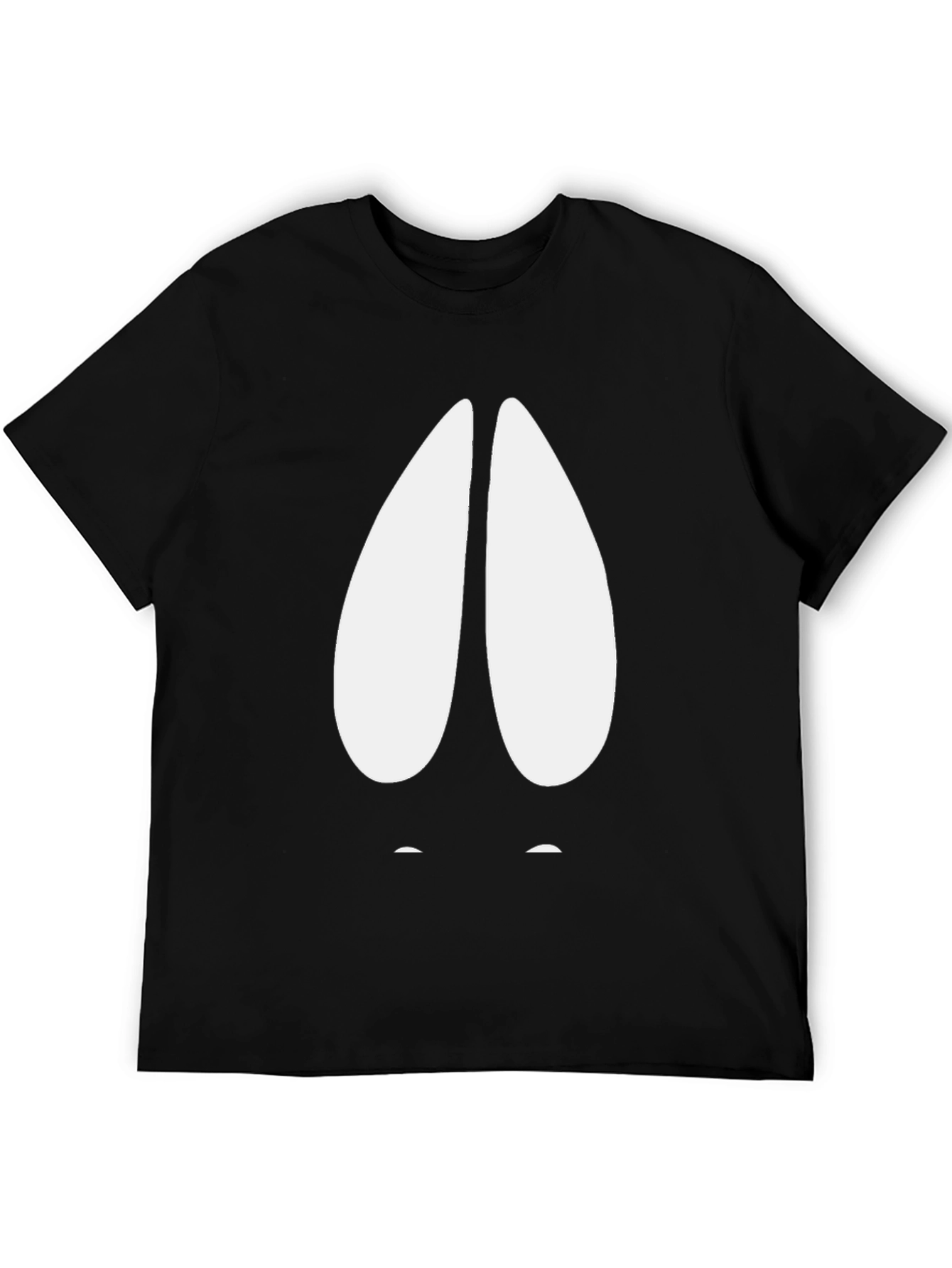 Humorous Black T-Shirt with Cartoon Hoof Print