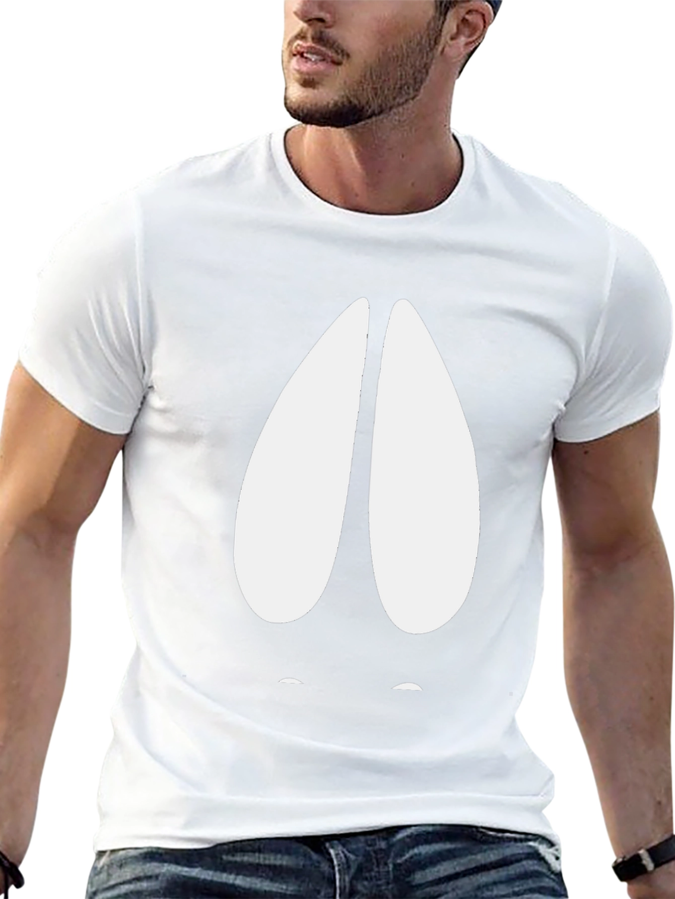 Humorous Black T-Shirt with Cartoon Hoof Print