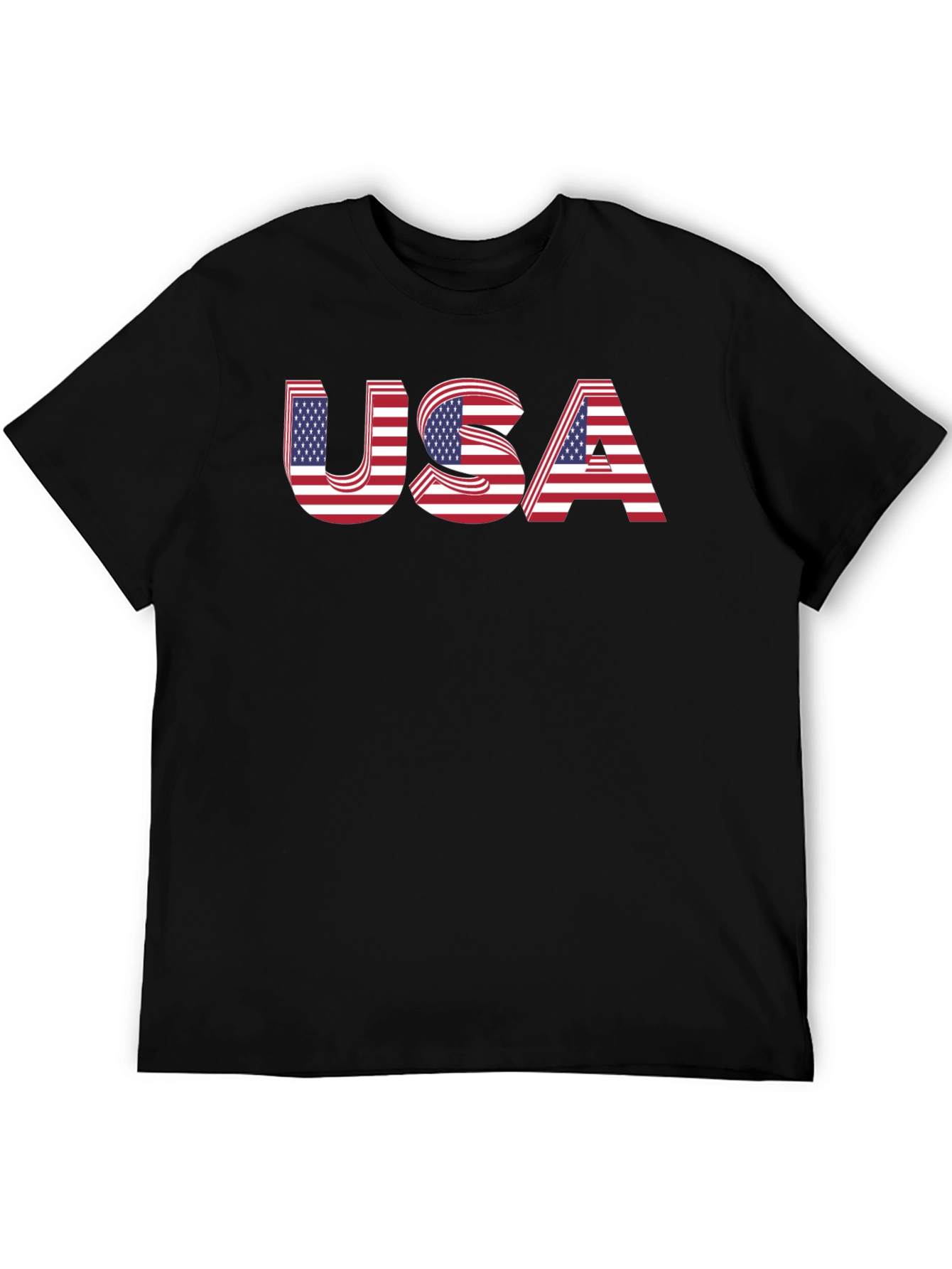 USA Flag Graphic Black T-Shirt