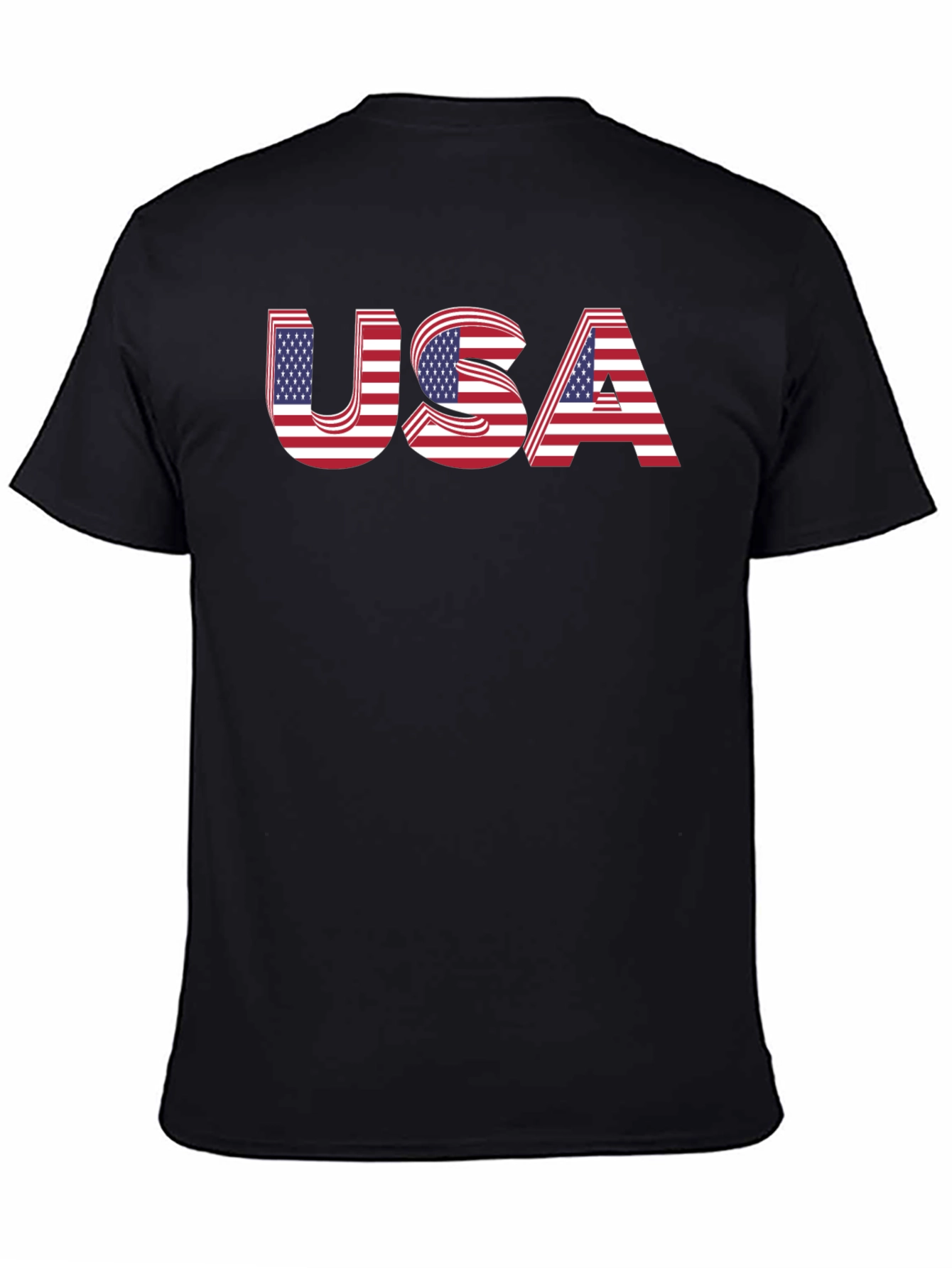 USA Flag Graphic Black T-Shirt