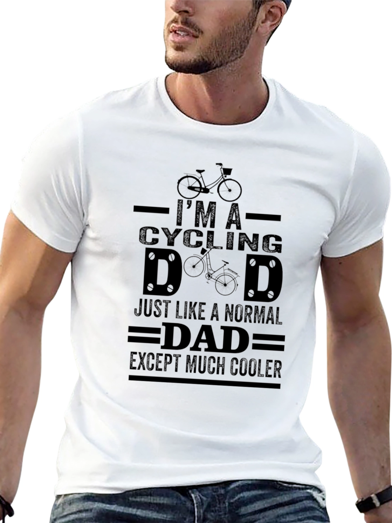 Cool Cycling Dad Black T-Shirt