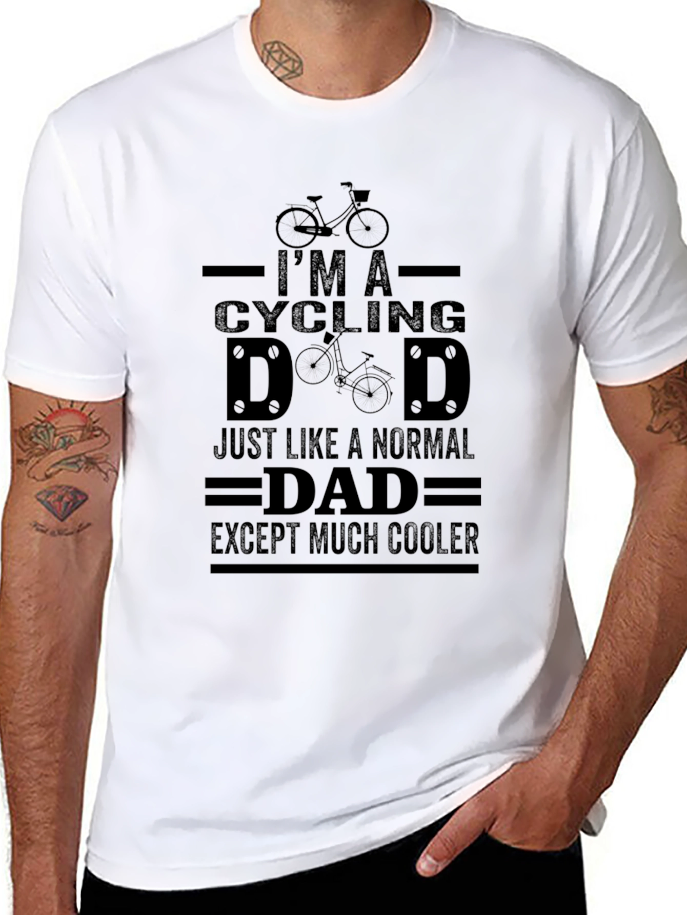 Cool Cycling Dad Black T-Shirt