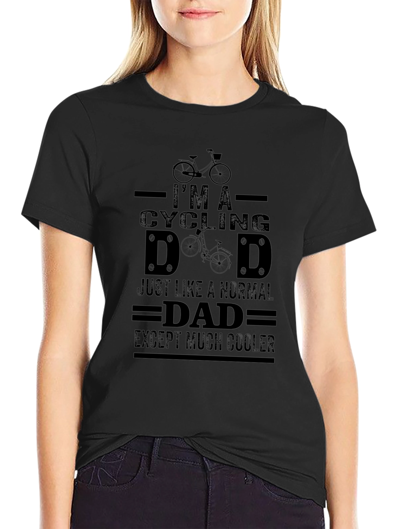 Cool Cycling Dad Black T-Shirt