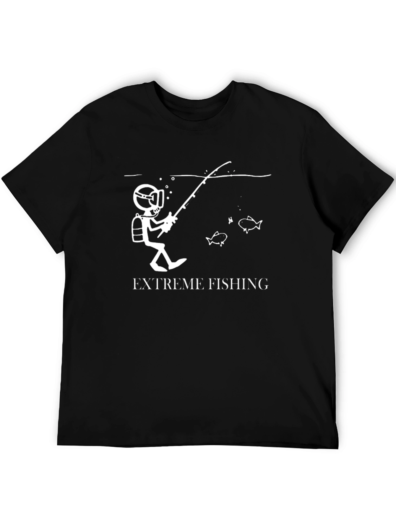 Extreme Fishing Black Graphic T-Shirt