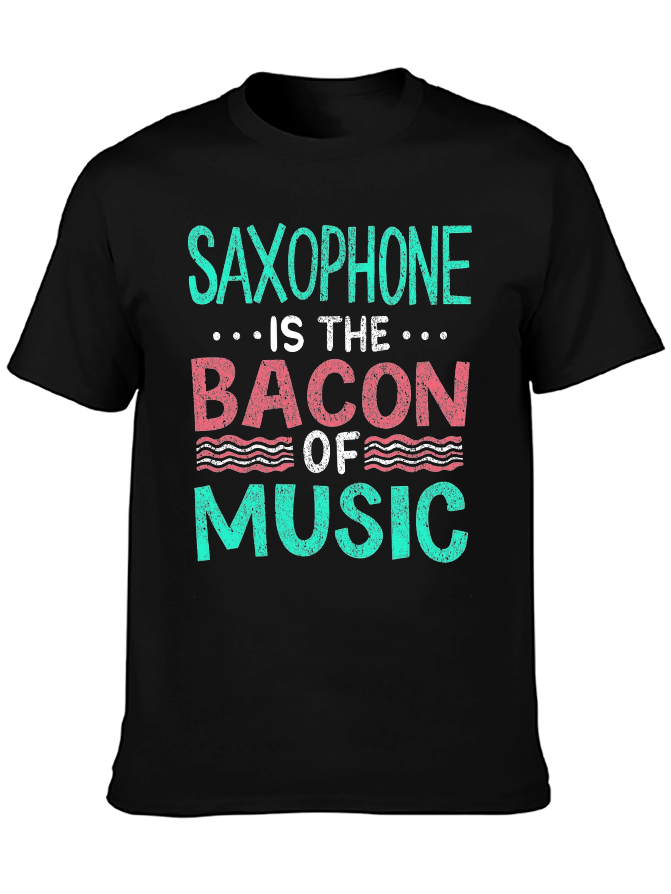 Saxophone Bacon of Music T-Shirt - Musician Funny Tee