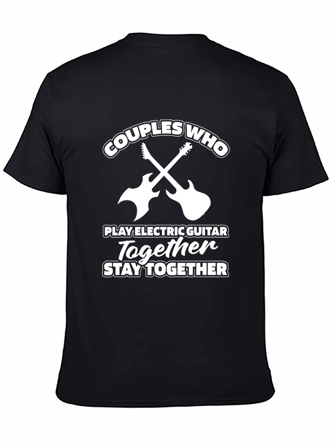 Couples Who Play Guitar Together Black T-Shirt