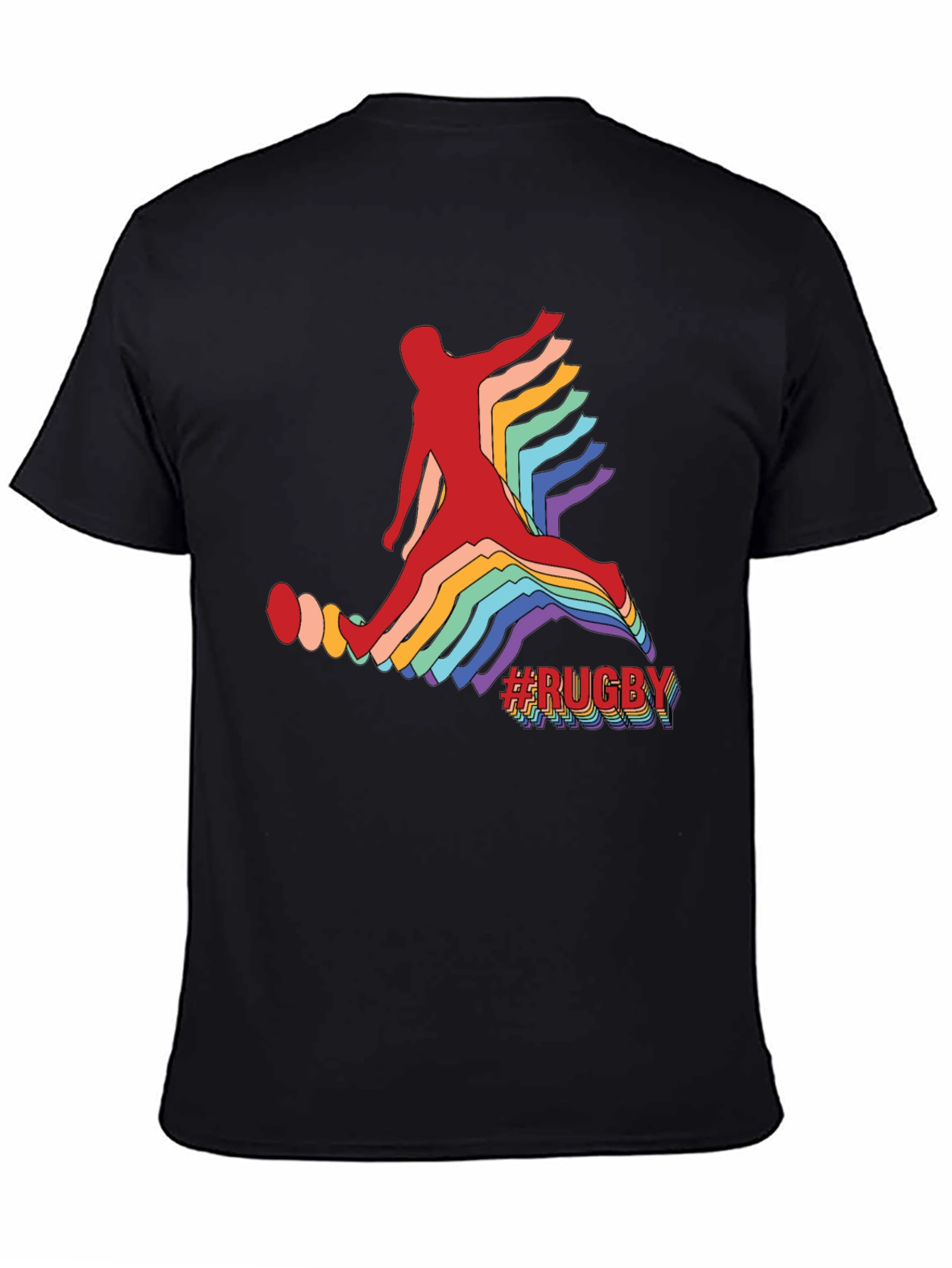 Mens Rugby Graphic Tee - Retro Athlete Design