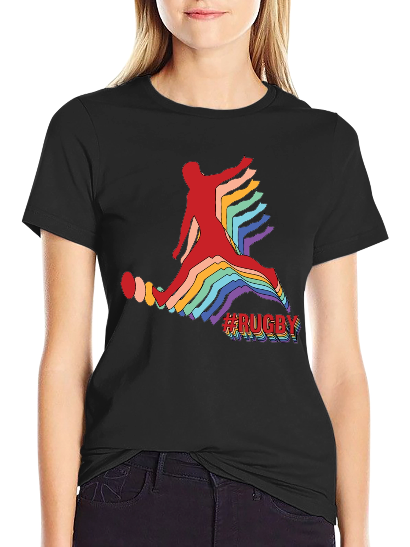 Mens Rugby Graphic Tee - Retro Athlete Design