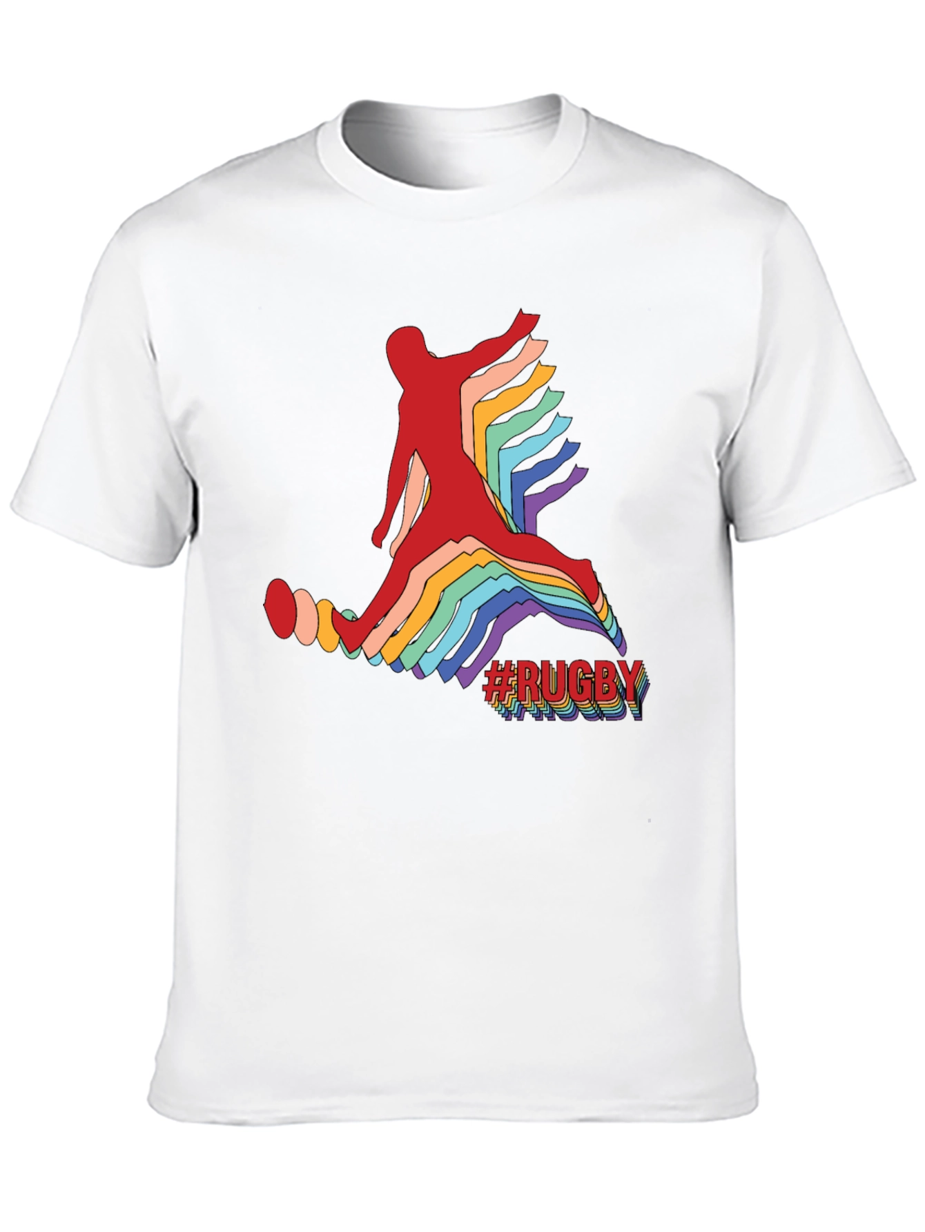 Mens Rugby Graphic Tee - Retro Athlete Design
