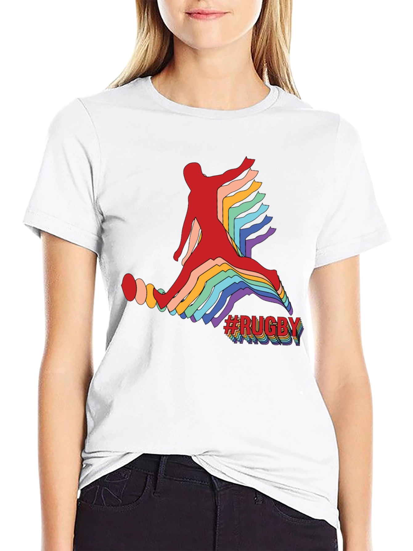 Mens Rugby Graphic Tee - Retro Athlete Design