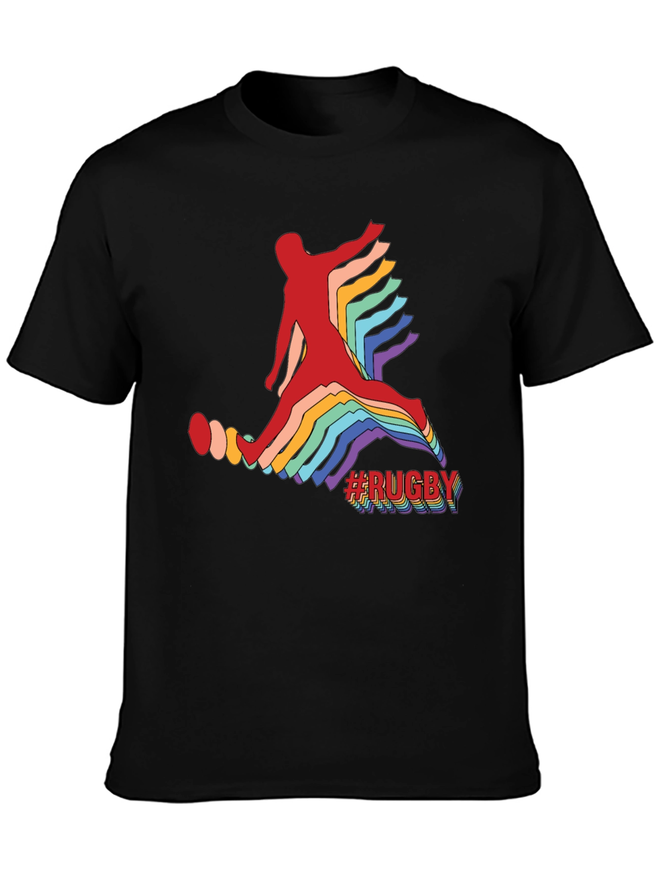 Mens Rugby Graphic Tee - Retro Athlete Design