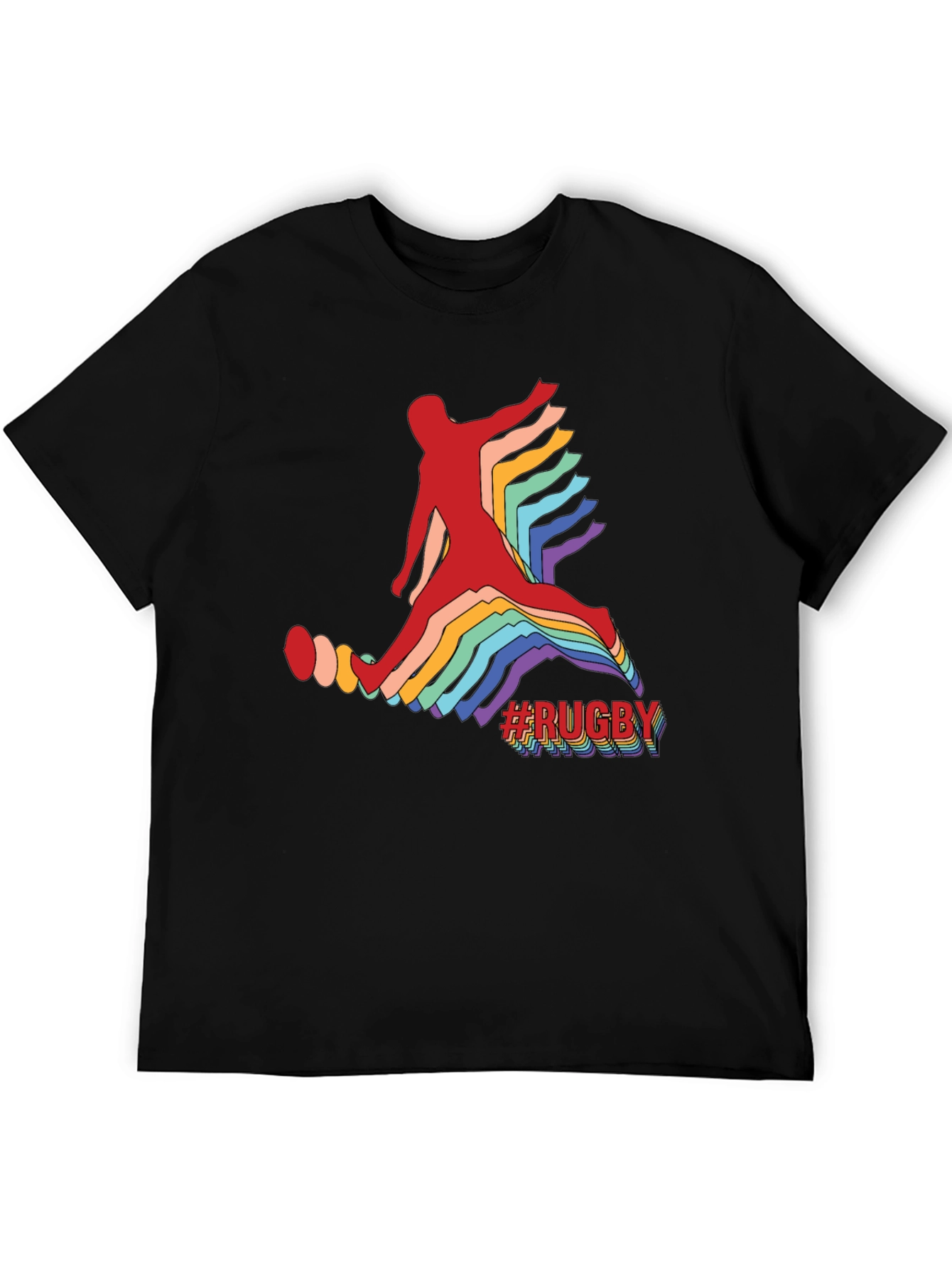 Mens Rugby Graphic Tee - Retro Athlete Design