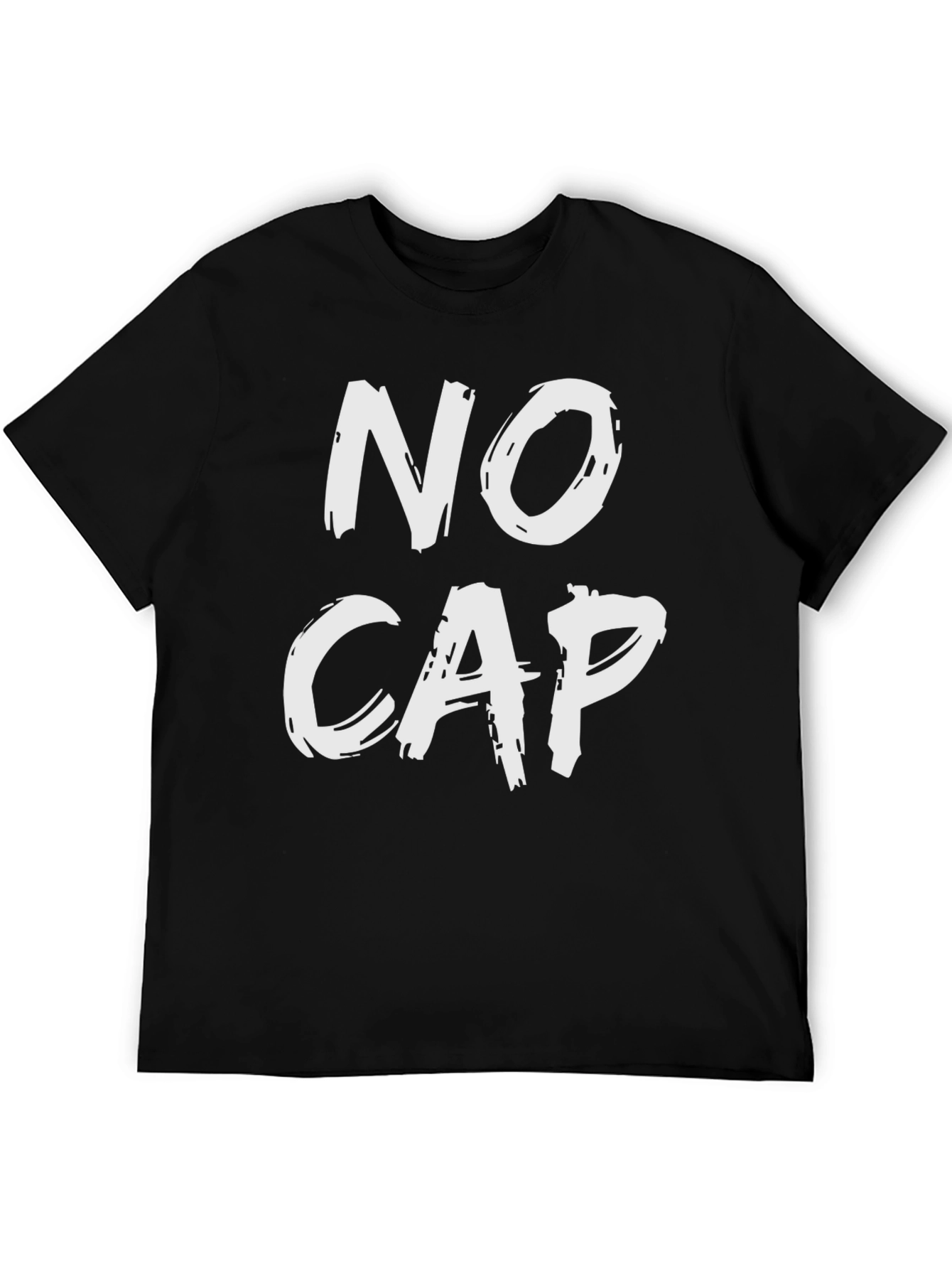 No Cap Black Graphic Tee - Statement T-Shirt
