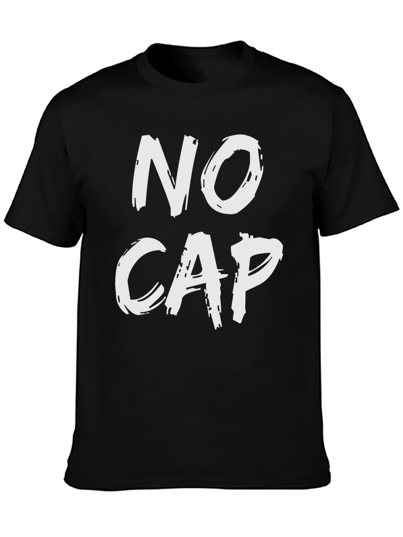 No Cap Black Graphic Tee - Statement T-Shirt