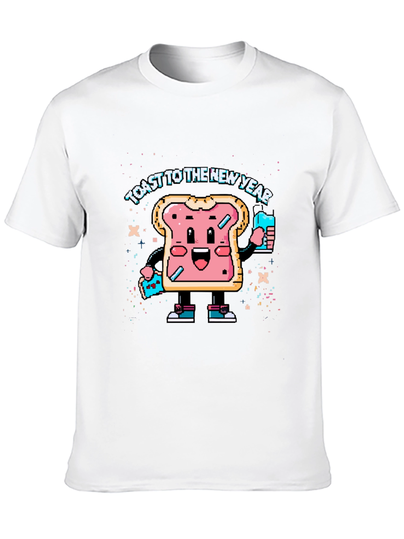 Toast to the New Year Graphic Black T-Shirt