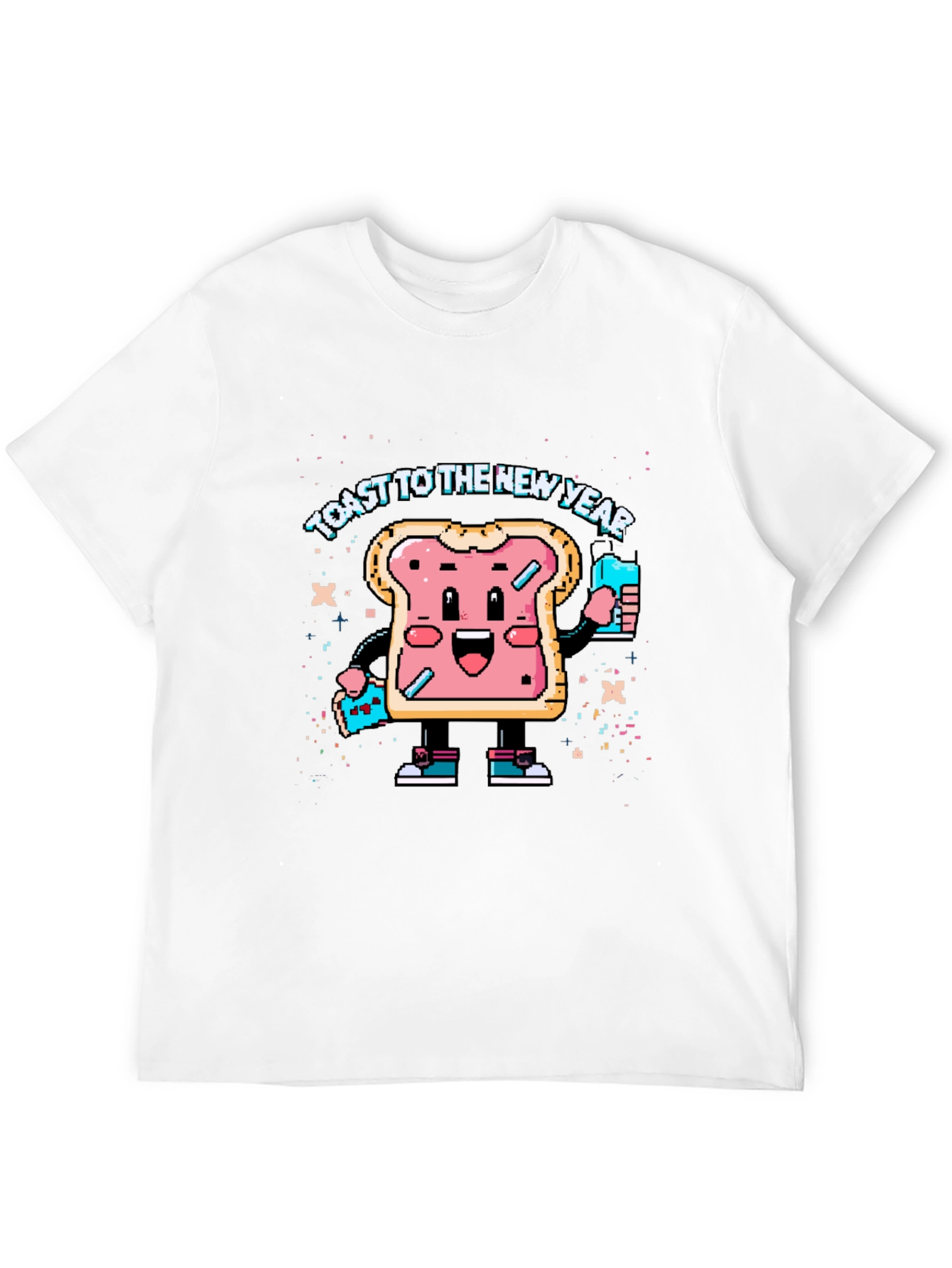 Toast to the New Year Graphic Black T-Shirt