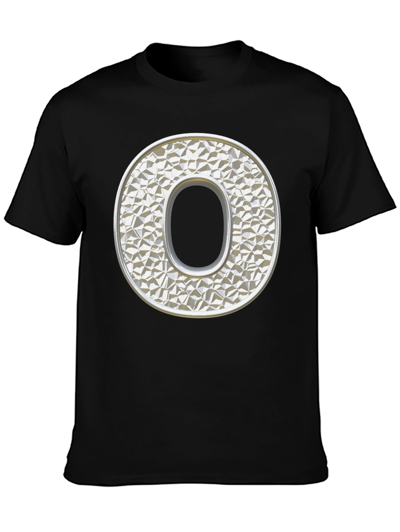 Letter O Graphic Tee - Stylish Mens Black T-Shirt