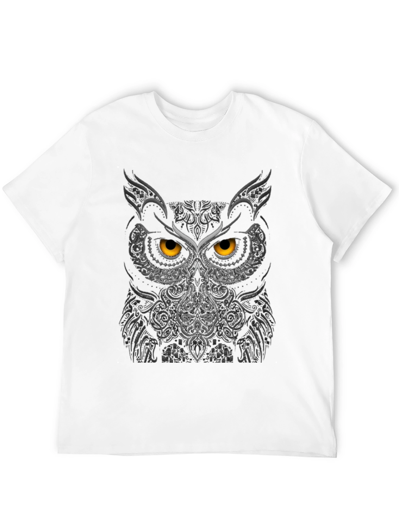 Owl Face Graphic Tee - Black