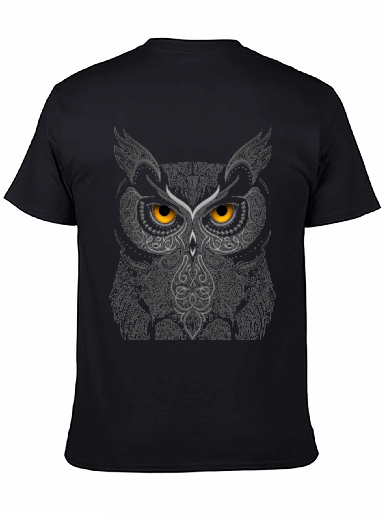 Owl Face Graphic Tee - Black