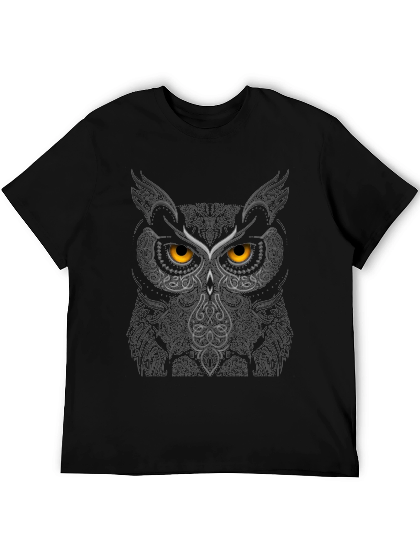 Owl Face Graphic Tee - Black