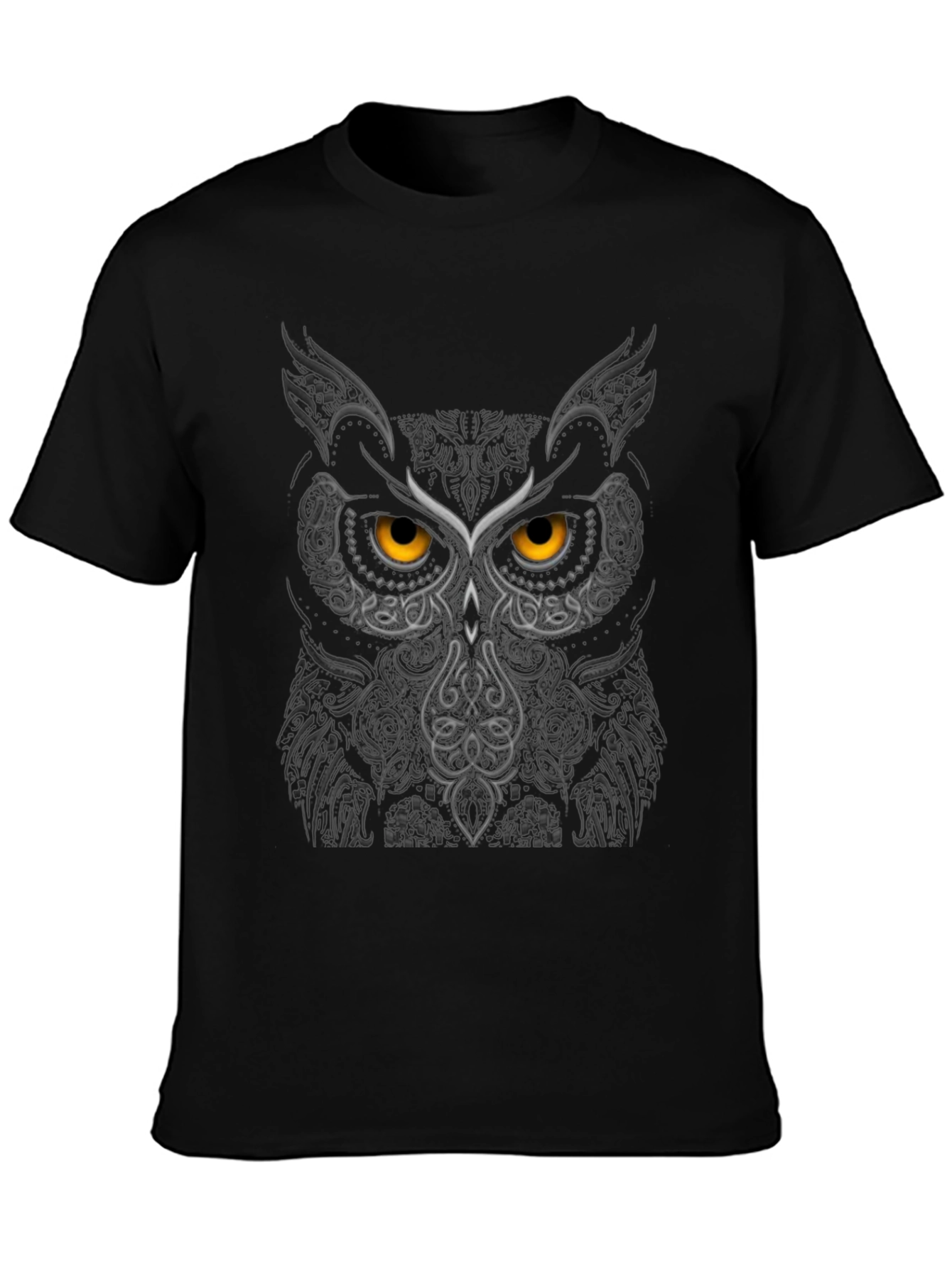 Owl Face Graphic Tee - Black