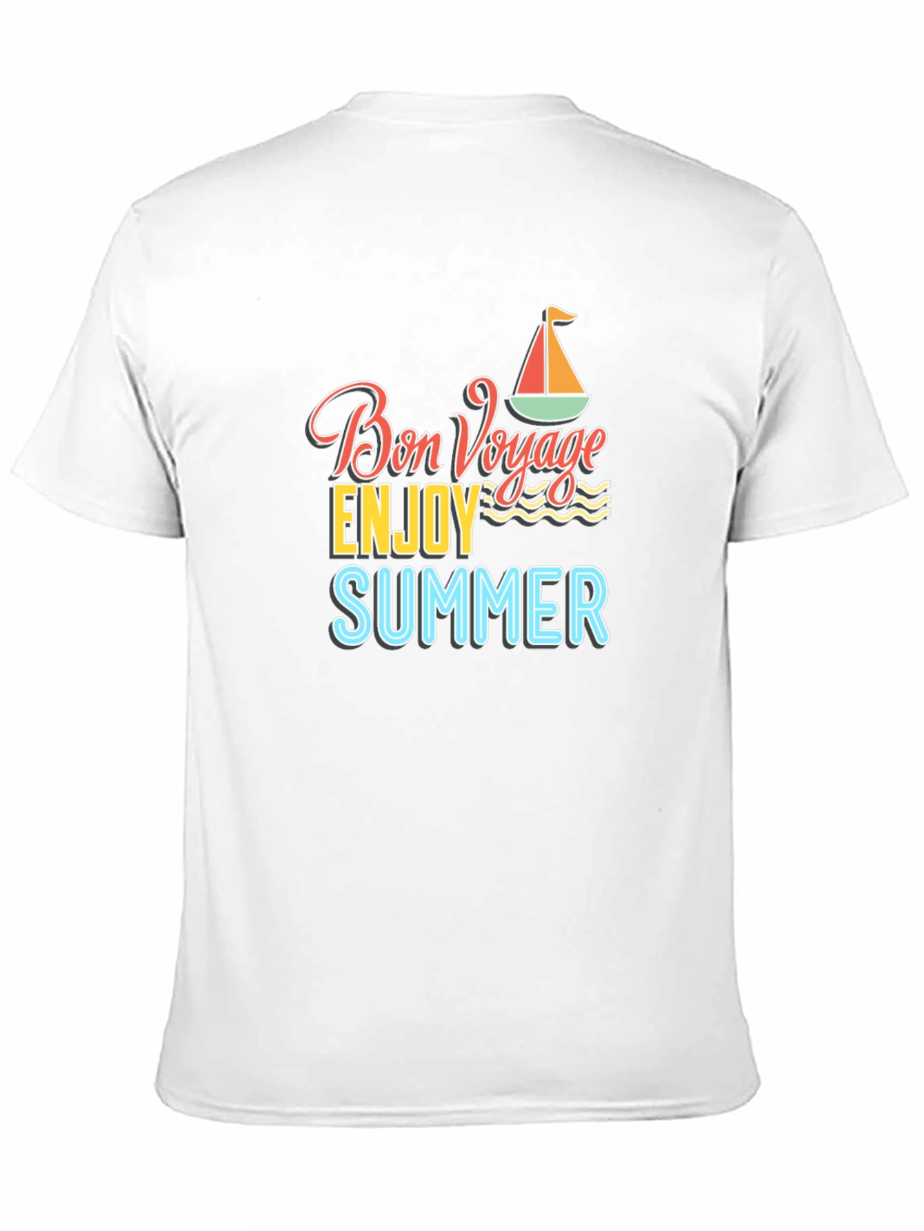 Bon Voyage Summer Graphic Tee - Black Cotton T-Shirt